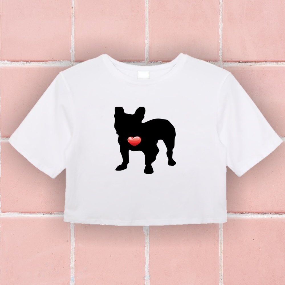 French bulldog crop tee